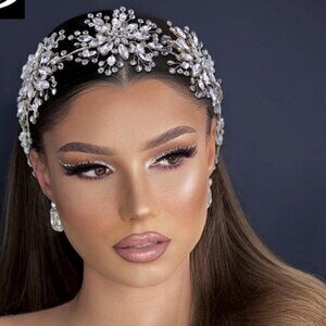 Brand New Silver Bridal Hair Accessories l Rhinestone Wedding Hairpiece Headband